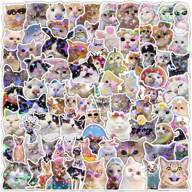 Rspctou Katzen-MEME-Graffiti-Aufkleber, Sticker, 10 Stück, multicolour - Bild 1