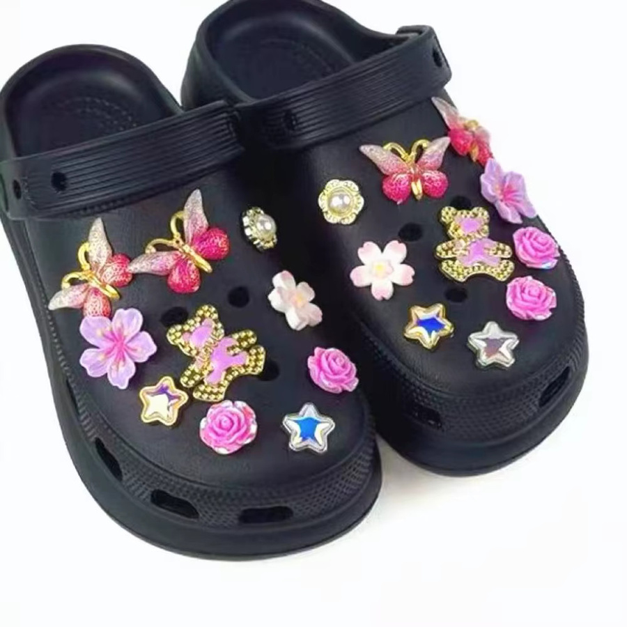 FHLDING Schuh Charms Set, Lila, Schmetterling, Kirschblüte, Bär, Pentagramm - Bild 4