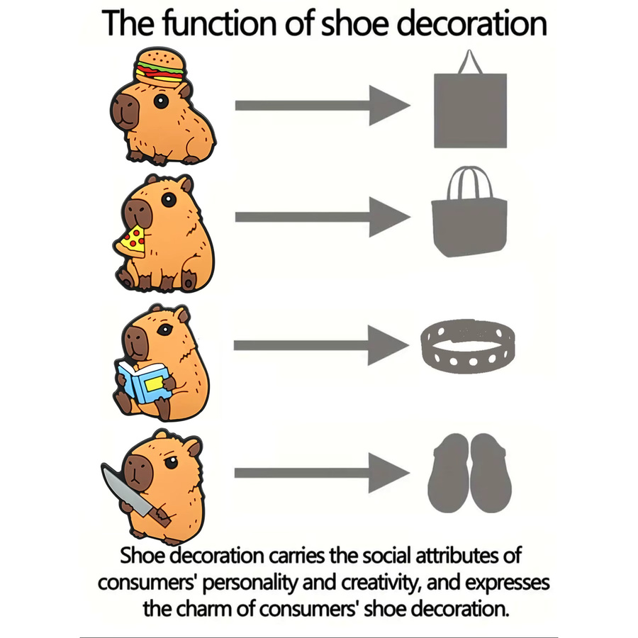 Lanxi League Schuhcharms Capybara, PVC, Kinder - Bild 2