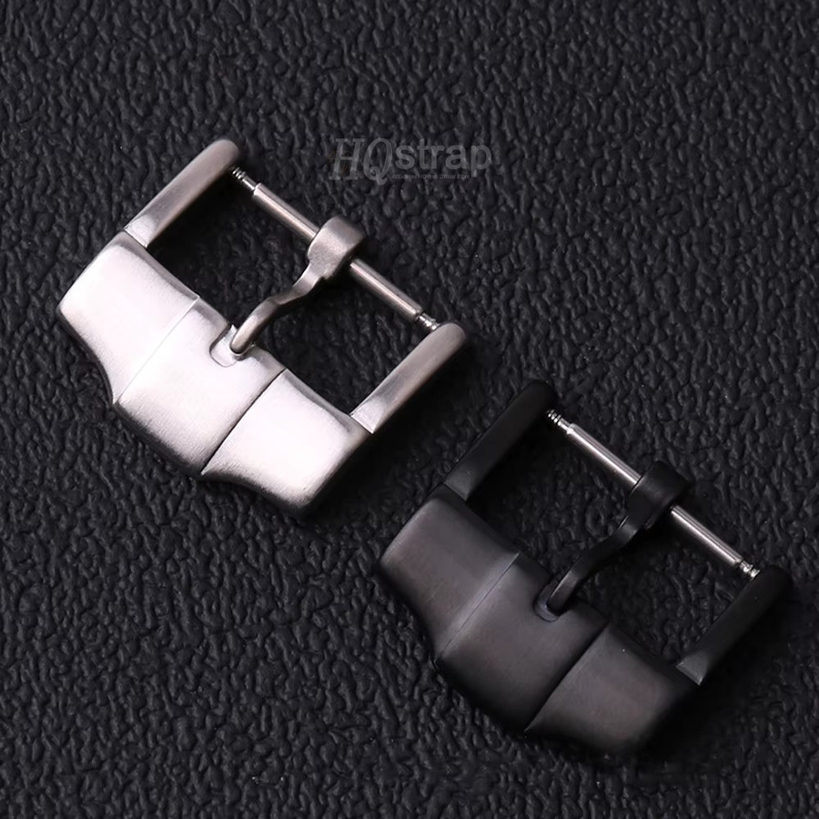 HQstrap Dornschließe 18mm, Metall, Silber, Schwarz, Uhrenarmbandverschluss - Bild 1