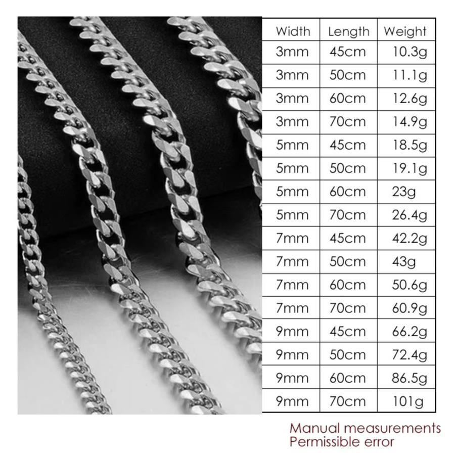 DOUBLE FAIR Halskette Cuban Link, Edelstahl, Silber, Herren - Bild 4