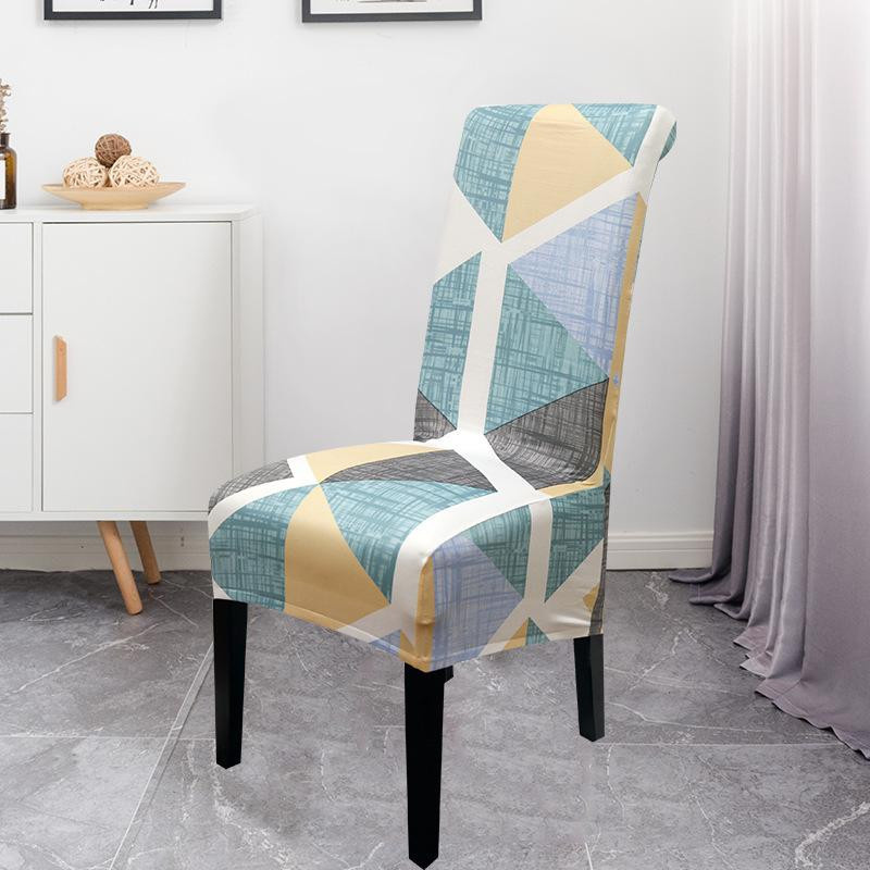 Bedruckter Stretch-Stuhlbezug in XL-Größe mit geometrischem Design für Esszimmer und Hochzeiten, Mehrfarbig - Bild 1