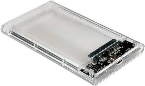 VALUE Externes 2,5 Zoll HDD/SSD Gehäuse mit SATA 6.0 Gbit/s zu USB 3.2 Gen 1 Typ C in Transparent - Bild 1
