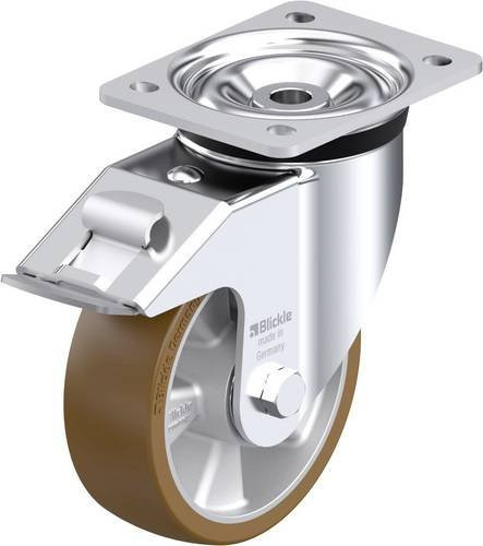Blickle LK-ALB 150K-FI Stahlblech-Lenkrolle in Silber mit 150 mm Rad-Durchmesser und 600 kg Tragfähigkeit - Bild 1