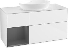 V&B Waschtischunterschrank Finion mit Wandbeleuchtung, Weiß lackiert, Breite: 120 cm, Tiefe: 50,1 cm, Höhe: 50,1 cm - Bild 1
