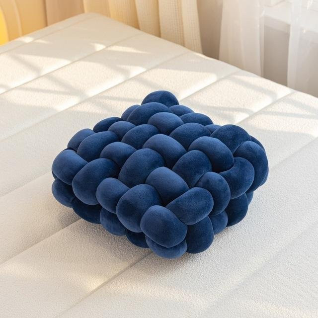 Handgestricktes Tatami Kissen von Yiran Furniture in Blau, B/T/H: 30 x 33 x 12 cm - Bild 1
