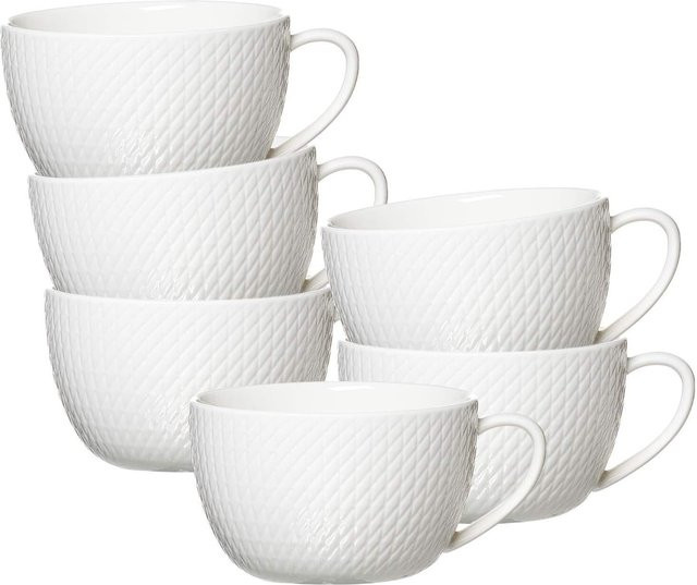 Ritzenhoff & Breker Cappuccinotassen Saphir aus Porzellan, 6er Set, Blau/Weiß, 320 ml - Bild 1