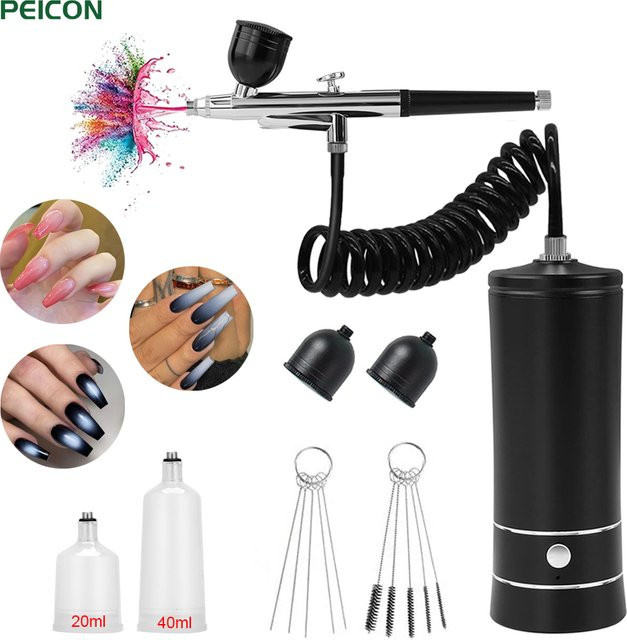 Peicon Airbrush Nail Art Set, Black, Unisex - Bild 1