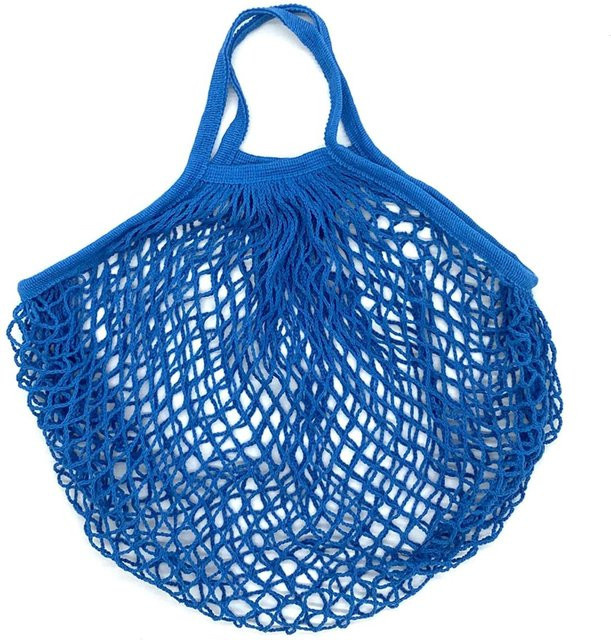 Wiederverwendbare Baumwoll-Mesh-Einkaufstasche für Obst und Gemüse in Blau von MTMA - Bild 1