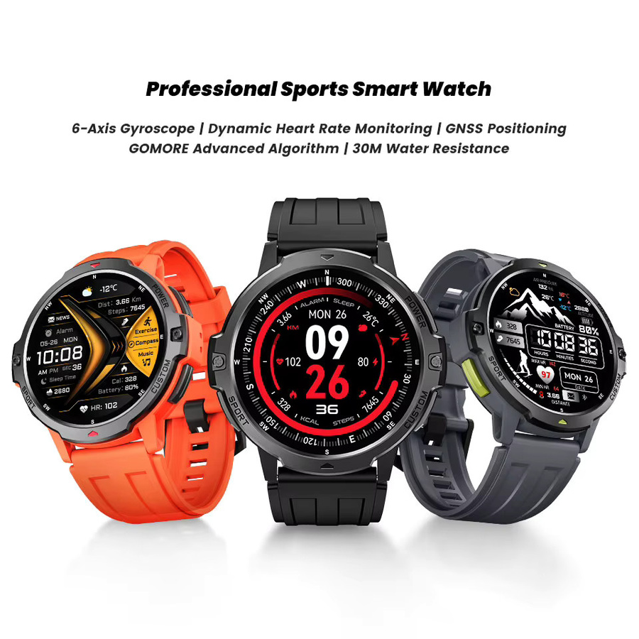 LEADOYS C31 GPS Smartwatch Schwarz mit Offline-Routenverfolgung, Herzfrequenzmessung und 150 Sportmodi - Bild 6