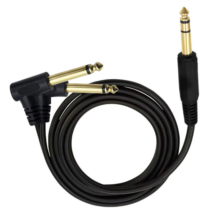 BSN Y-Splitter Audiokabel Stereo auf Dual Mono 6,35 mm Klinke, vergoldet, Schwarz, Länge: 0,3 m / 1,8 m - Bild 2