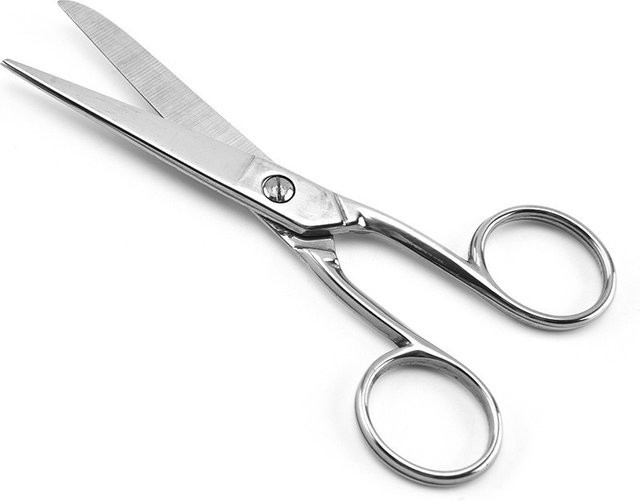 Edelstahl-Fadenschere in Silber für Stoffe, Näh- und Stickereischere - Bild 1