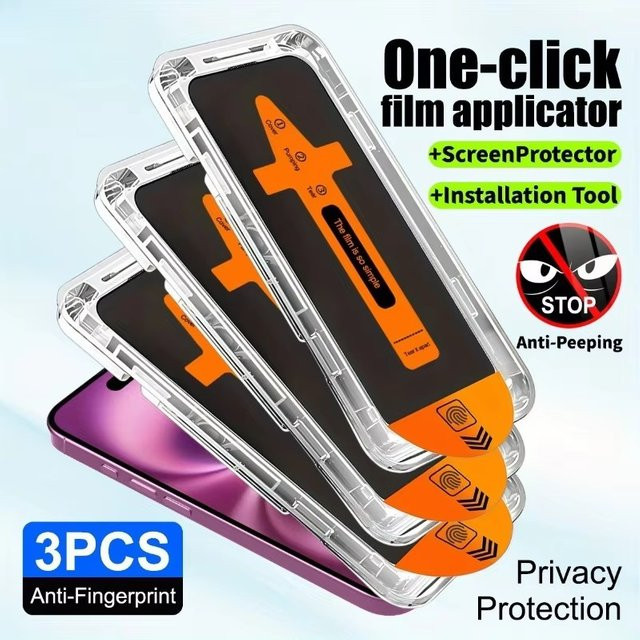 3er-Pack Displayschutzfolie aus gehärtetem Glas für die iPhone-Serie, transparent - Bild 1