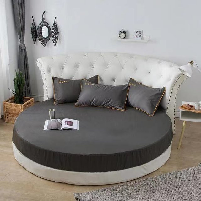 Runde Tagesdecke aus 100 % Baumwolle von Binchi Outdoor Equipment in Grau, Durchmesser: 200 cm - Bild 1