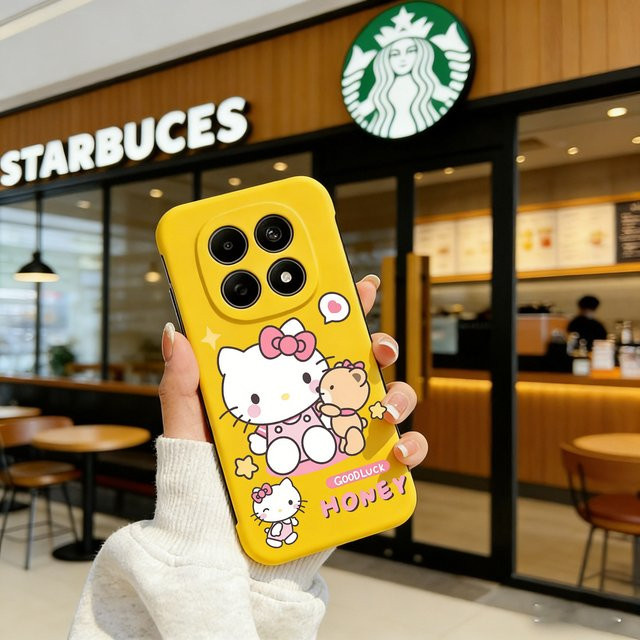Sanrio Kuromi und Kitty Y2K Vogue Slim Handyhülle für Redmi Note 15 14 Pro Plus und Poco X/F 8 7 Ultra 6 Pro, Gelb, Rahmenlose PC Hartschale - Bild 1