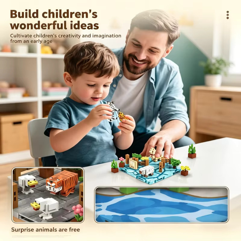 CACO BLOCKS Pixel Safari Magnetische Bausteine, mit Tierfiguren, ab 4 Jahren - Bild 4