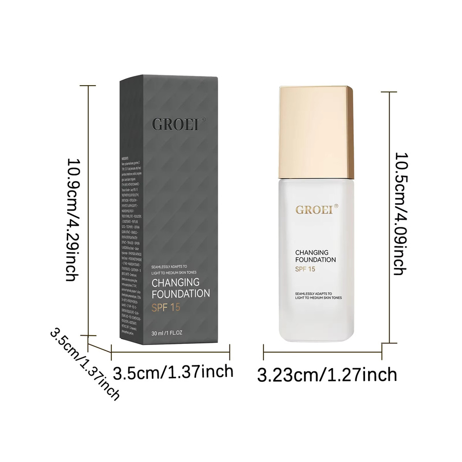 GROEI Changing Foundation SPF15, 30 ml, natürliches Finish - Bild 2