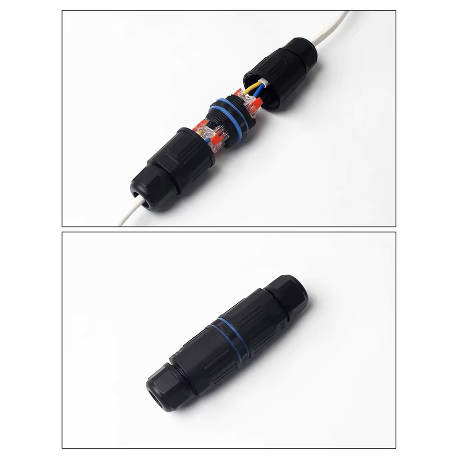 IP68 Elektrischer wasserdichter Drahtstecker als Schnell-Push-In Terminal Block für LED Lampen, Schwarz, 2Pin/3Pin/4Pin/5Pin - Bild 2