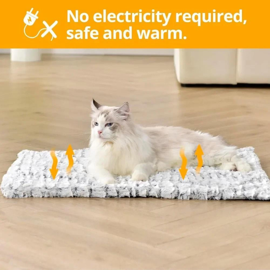Selbsterwärmendes Hundebett von Yiran Furniture aus Webpelz, beheizte Haustier-Unterlage für Hunde und Katzen, maschinenwaschbar, B/T: 75 x 50 cm - Bild 2