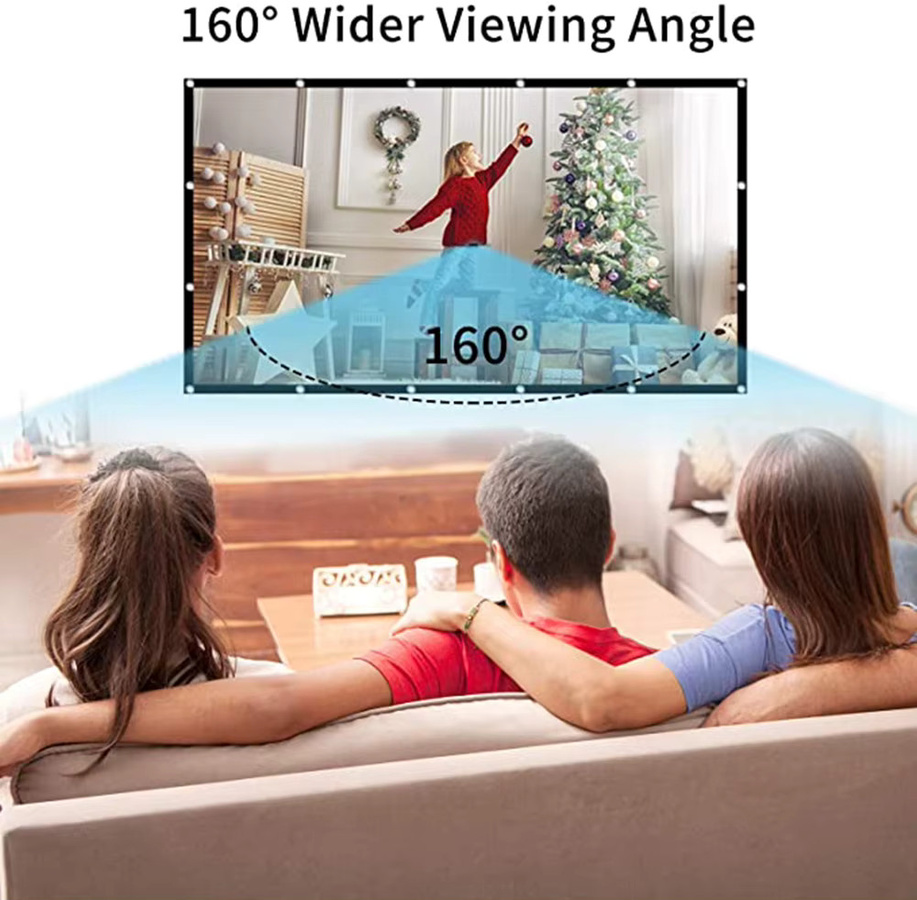 PROGAGA Faltbarer Projektionsbildschirm 16:9 in Weiß für Outdoor und Full HD 2K 4K Beamer - Bild 2
