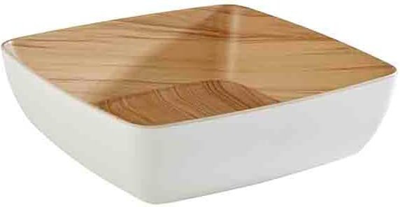APS Schale FRIDA aus Melamin, eckig, beige/weiss, B/T/H: 25 x 25 x 7,5 cm - Bild 1