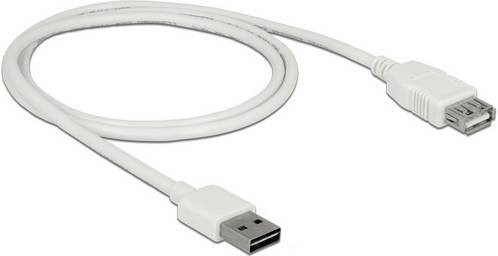 Delock USB 2.0 Kabel mit USB-A Stecker und USB-A Buchse, Weiß, 1,00 m - Bild 1