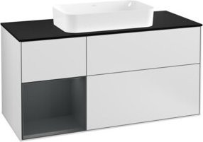 V&B Waschtischunterschrank Finion mit Wandbeleuchtung, Weiß lackiert, Breite: 120 cm, Tiefe: 50,1 cm, Höhe: 50,1 cm - Bild 1