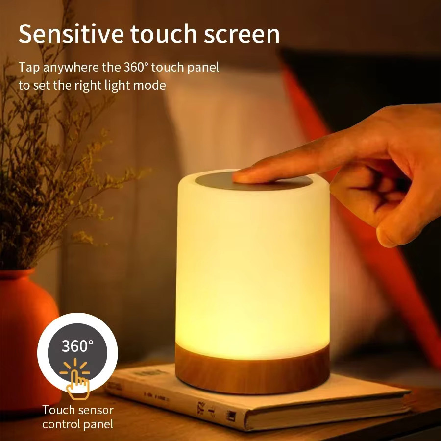 ATcomm RGB Touch Nachttischlampe mit USB-Akku, wiederaufladbares Multicolour Nachtlicht für Schlafzimmer und Kinderzimmer, Weiß - Bild 3