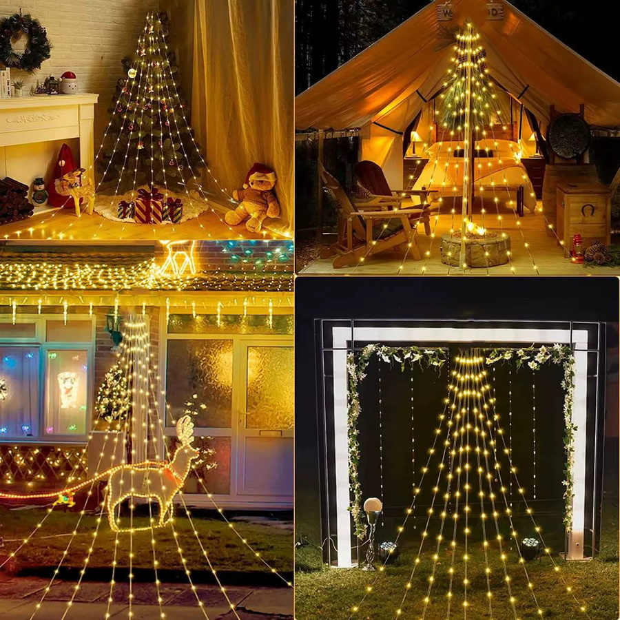 Peach Forest Solar LED Lichterkette Warmweiß mit 180 LEDs für Garten, Fenster und Party, Länge: 2 m - Bild 5
