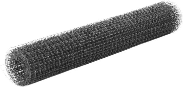 vidaXL Drahtzaun aus Stahl mit PVC-Beschichtung in Grau, Höhe: 1 m, Breite: 25 m - Bild 1