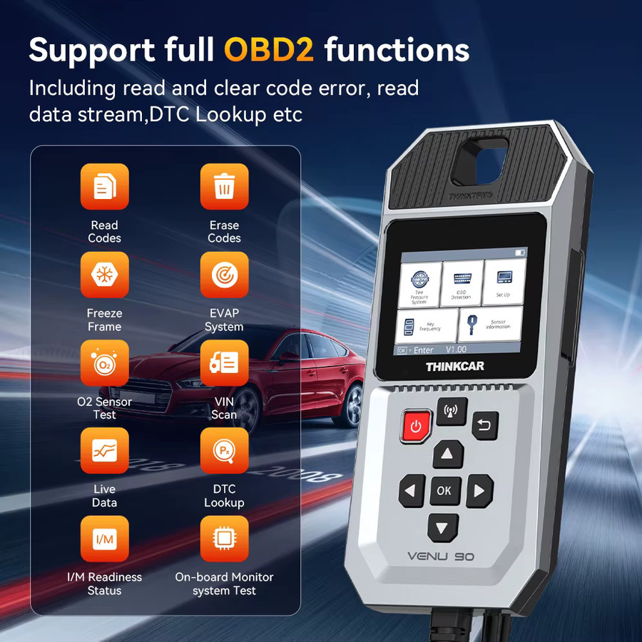 THINKCAR VENU 90 TPMS WIFI Programmier- und Diagnosegerät zur Aktivierung von Reifendrucksensoren für 315 MHz und 433 MHz mit DTC-Diagnose - Bild 2