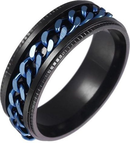Spinner drehbare Kettenringe, Edelstahl, Schwarz, Unisex - Bild 1