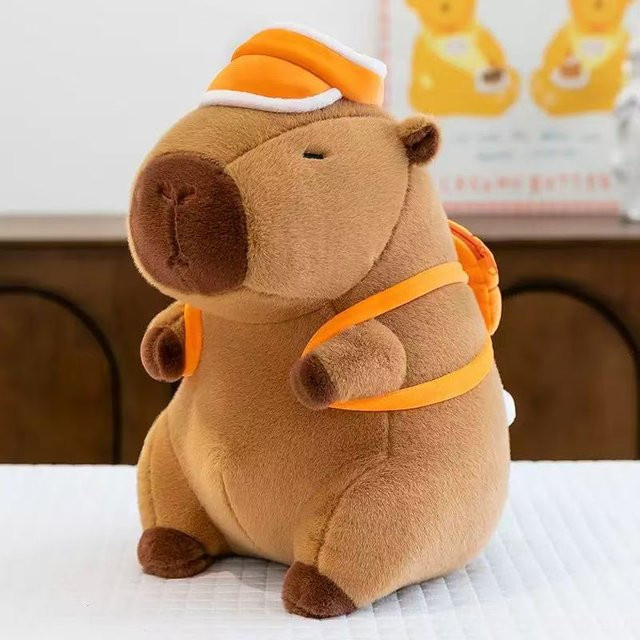 Yiran Health & Beauty Capybara Plüsch Rucksack, Wasserschwein Tasche, Braun - Bild 1