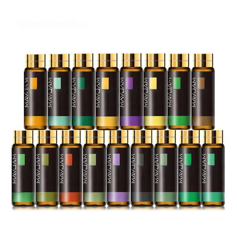 MAYJAM Ätherisches Öl Set mit Lavendel, Eukalyptus, Vanille, Sandelholz, Jasmin, Bergamotte, Zitronengras, Zimt und Grapefruit, 10 ml Glasflasche - Bild 2