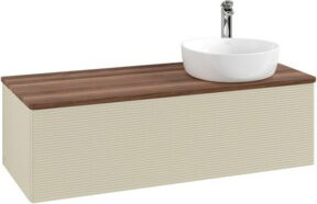 V&B Waschtischunterschrank Antao mit Frontstruktur und Beleuchtung, Farbe: Weiss, B/T/H: 120 x 50 x 50 cm - Bild 1