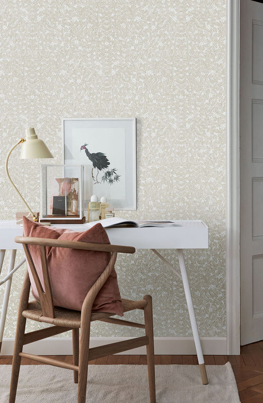 Borås Tapeter Wallpaper Romans 1767 Motiv Blatt in Beige aus Vlies - Bild 2