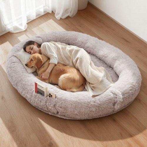 VEVOR Hundebett für Menschen und Hunde mit orthopädischem Memory-Schaum, Grau, B/T/H: 176 x 122 x 24 cm - Bild 1