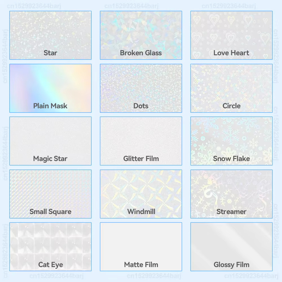 Selbstklebende Kaltlaminierfolie A4 mit holografischem Sand- und Sternen-Effekt, 50 Blatt, transparent und wasserfest - Bild 2