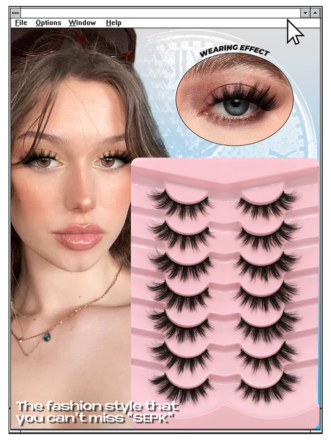 Veltrinay Falsche Wimpern, Manga-Anime-Wispy-Streifen, Unisex - Bild 2