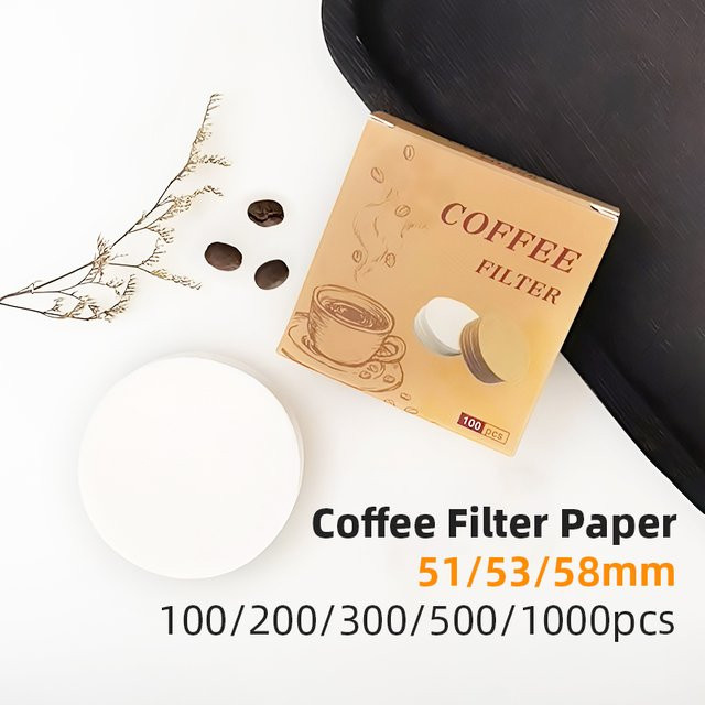 ALIKISSCAFE Einweg-Kaffeefilterpapier für Siebträger Espresso in Weiß, passend für 51 mm, 54 mm und 58 mm Siebe - Bild 1