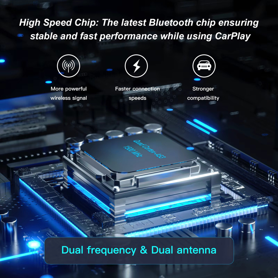 AUTOABC Drahtloser CarPlay und Android Auto AI Box Adapter mit integriertem Play Store, Netflix und YouTube, Farbe: Schwarz, kompatibel mit Toyota, Mazda, Hyundai, Haval, GMC und Ford - Bild 4