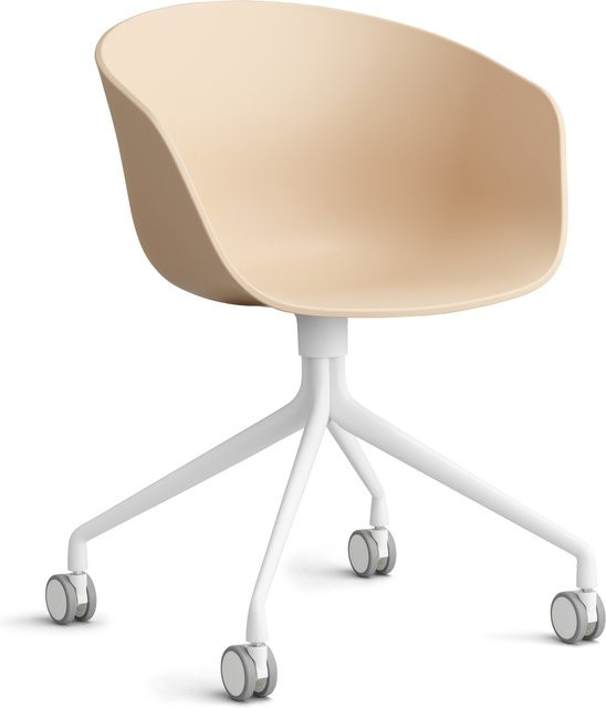 HAY About A Chair AAC 24 Designstuhl in Orange mit Stahlgestell und Rollen - Bild 1