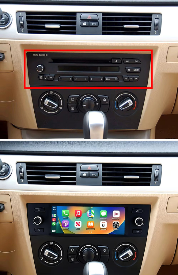 YaYp Kabelloses CarPlay und Android Auto Multimedia-System für BMW 1er und 3er Serie (E81, E82, E87, E88, E90, E91, E92, E93) mit Bluetooth und GPS in Schwarz - Bild 2