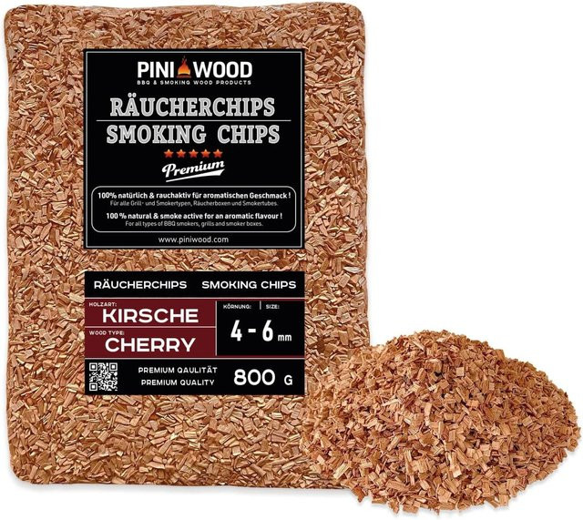 PINI Räucherchips Kirsche 800 g mit 4-6 mm Körnung - Bild 1