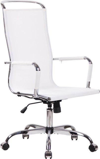TPFLiving Bürostuhl Brand Mesh in Weiß mit Armlehnen und Rollen, H x B x T: 117 x 51,5 x 65 cm - Bild 1