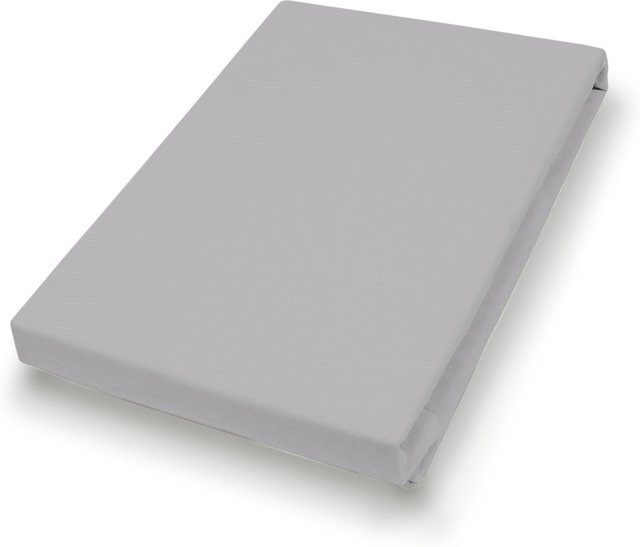 H.G. Hahn Spannbetttuch Uni-Satin aus Baumwolle in Grau - Bild 1