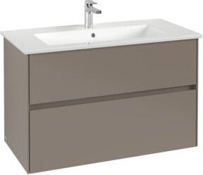 V&B Waschtischunterschrank Collaro mit Waschbecken und LED, Marineblau, B/T/H: 96,1 x 48,0 x 48,0 cm - Bild 1