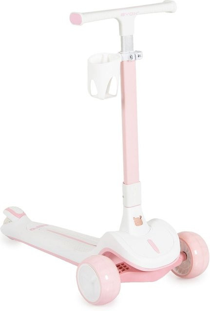 Byox Kinderroller Aero klappbar rosa mit Getränkehalter und Hinterradbremse - Bild 1