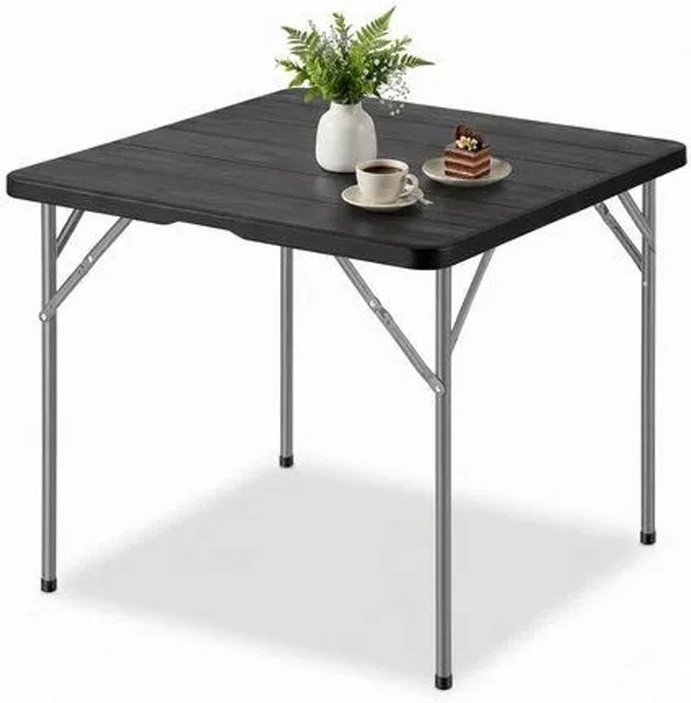 Sekey Klappbarer Gartentisch in Holzoptik für 4 Personen, Schwarz, B/T/H: 120 x 74 x 86 cm - Bild 1