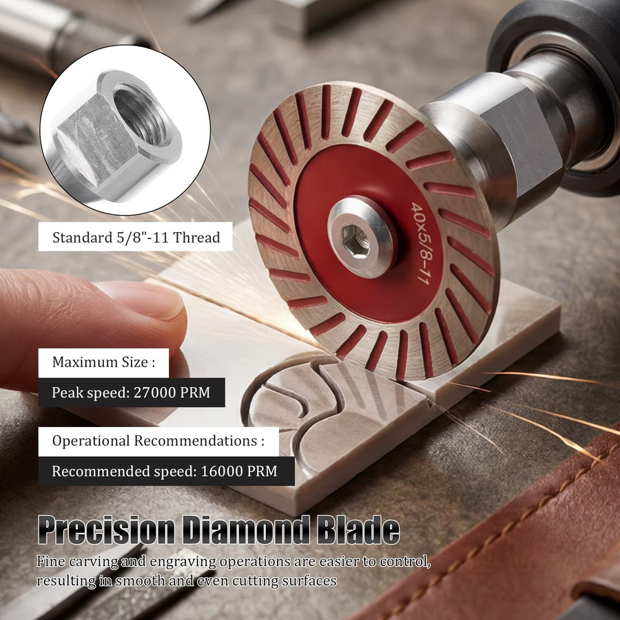 10-teiliges Diamant-Trennscheiben-Set für Kreissägen mit 40 mm Durchmesser und Aluminiumschaft inklusive Schraube - Bild 4